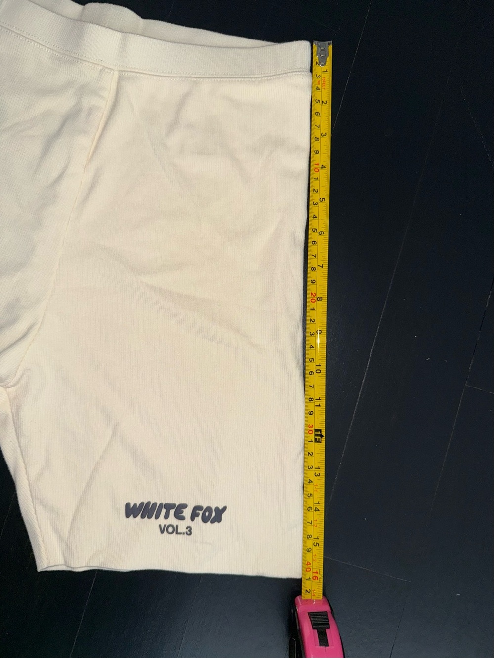 White Fox Ribbed Biker Shorts - Picture 4 of 6